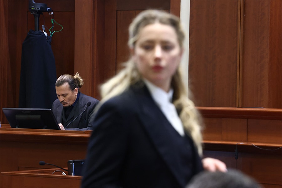 Heard did not seem buoyed by the fact that the jury also awarded her  million in damages, agreeing that she had been defamed in one instance by a lawyer for Depp
Image: Jim Lo Scalzo / Pool/ AFP via Getty Images