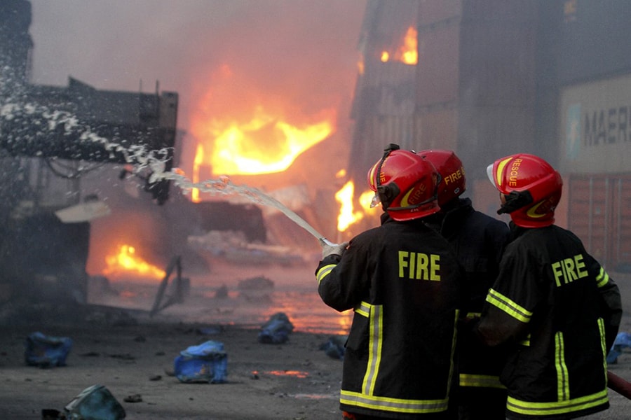 Fire broke out in Sitakund, Bangladesh.