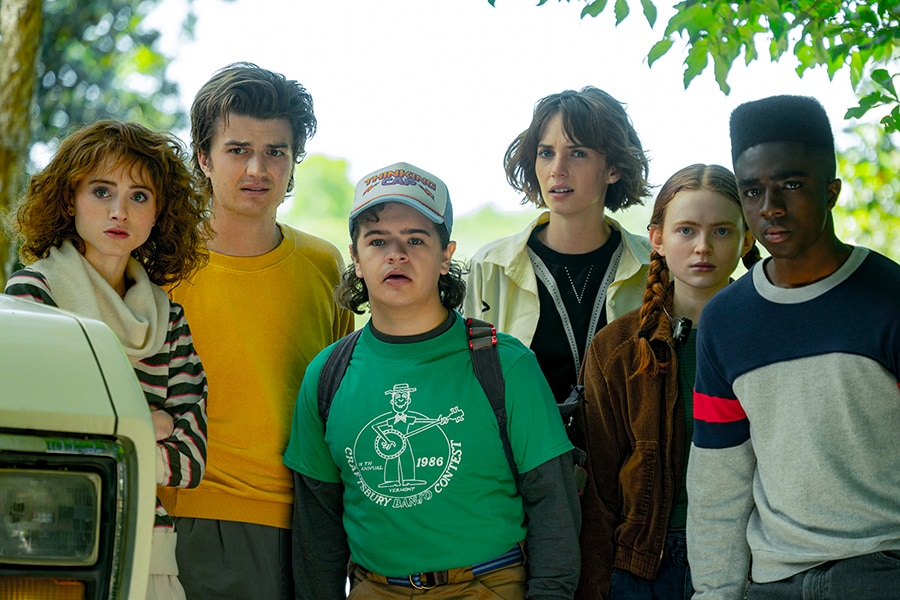 Max Mayfield (pictured second from right) played by Sadie Sink in the series 