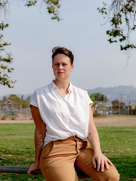 Emily Kramer, the former chief marketing officer at the financial start-up Carta, whose discrimination lawsuit is working its way through the courts, in Oakland, Calif., Aug. 19, 2020. Silicon Valley is losing one of its most visible, outspoken and powerful women as Sheryl Sandberg steps down at Facebook. Any gains have been incremental at best. (Cayce Clifford/The New York Times)