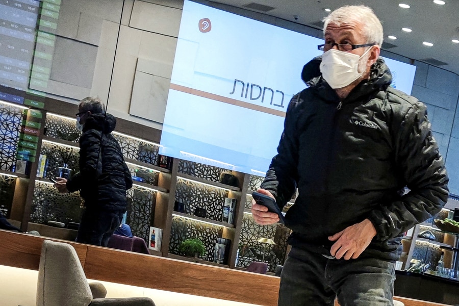 Sanctioned Russian oligarch Roman Abramovich stands in a VIP lounge before a jet linked to him took off for Istanbul from Ben Gurion international airport in Lod near Tel Aviv, Israel, March 14, 2022.
Image: Stringer / Reuters