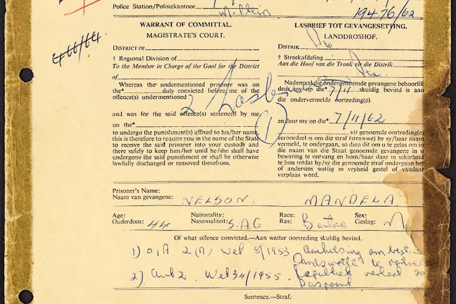 NFT of Nelson Mandela's arrest warrant auctioned for $130,000