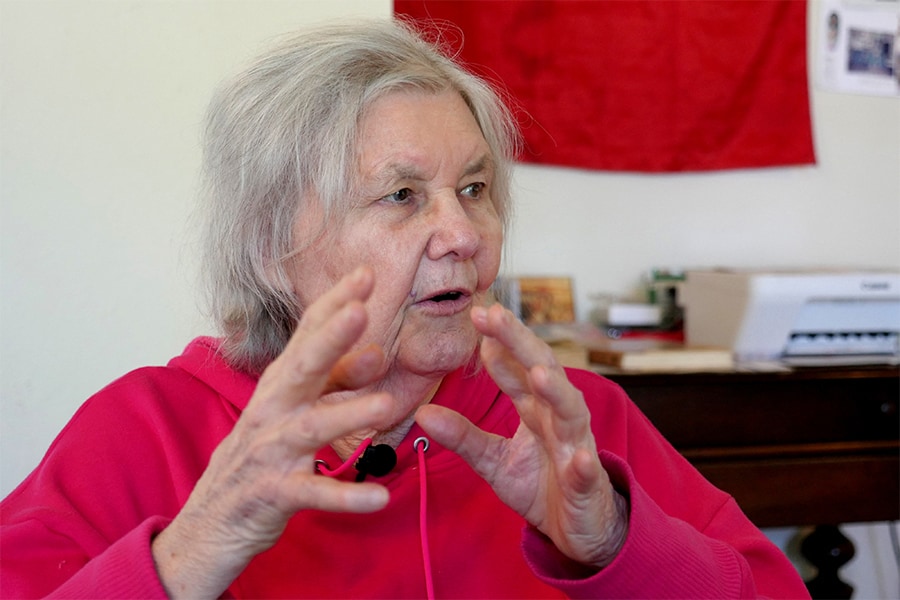 US attorney Linda Coffee speaks during an interview in their home in Mineola, Texas, on May 6, 2022. The leak of a US Supreme Court draft ruling that would seemingly overturn the landmark Roe v. Wade decision securing a nationwide right to abortion has sparked widespread outrage—but attorney Linda Coffee is especially miffed. Coffee is the last living member of the legal team who won the case in 1973. (Credits: FRANCOIS PICARD / AFP)