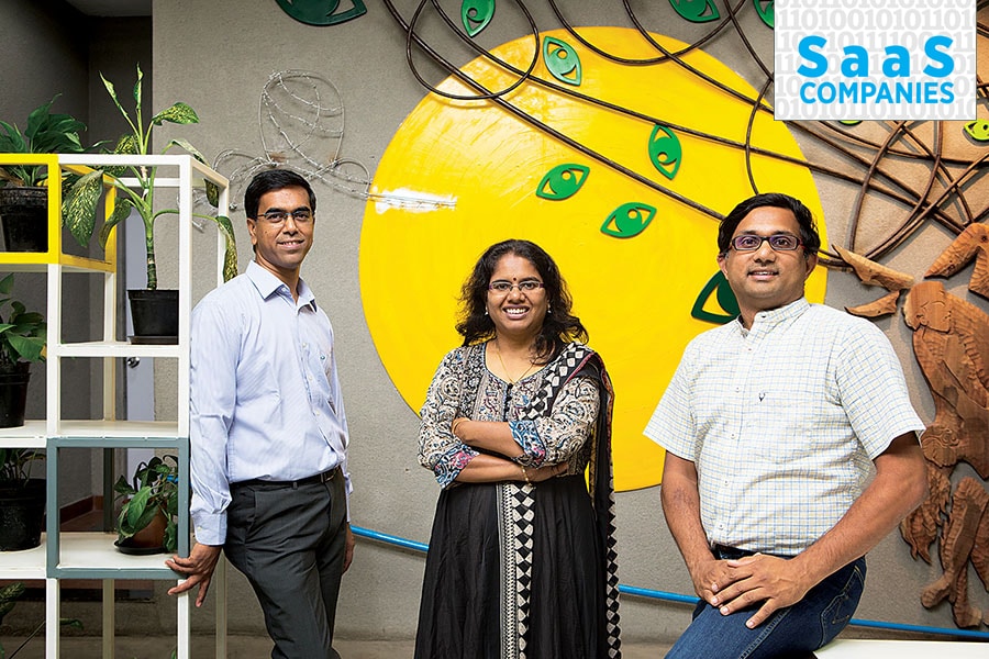 (From left) Amagi Media Labs Founders KA Srinivasan, Srividhya Srinivasan and Baskar Subramanian

