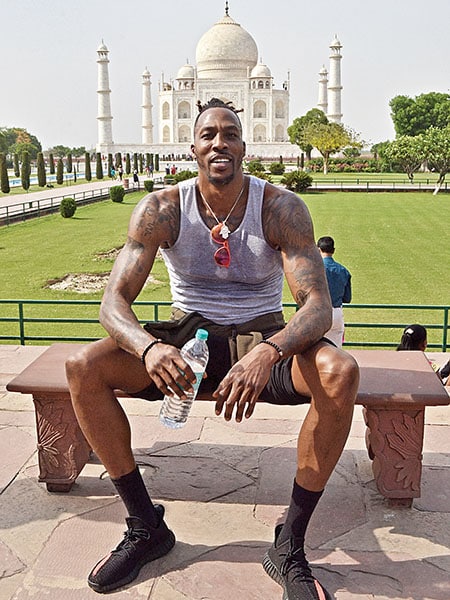 Dwight Howard at the Taj Mahal in Agra. Image: Pawan Sharma/AFP