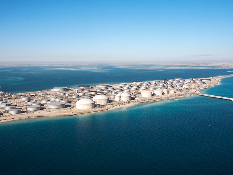 A Saudi Aramco tank farm for crude oil and refined products near the Persian Gulf port of Ras Tanura in Dharhan, Saudi Arabia on Jan. 11, 2018. Over most of the year, the Biden administration has, with limited success, urged Persian Gulf countries to pump more oil. (Christophe Viseux/The New York Times)