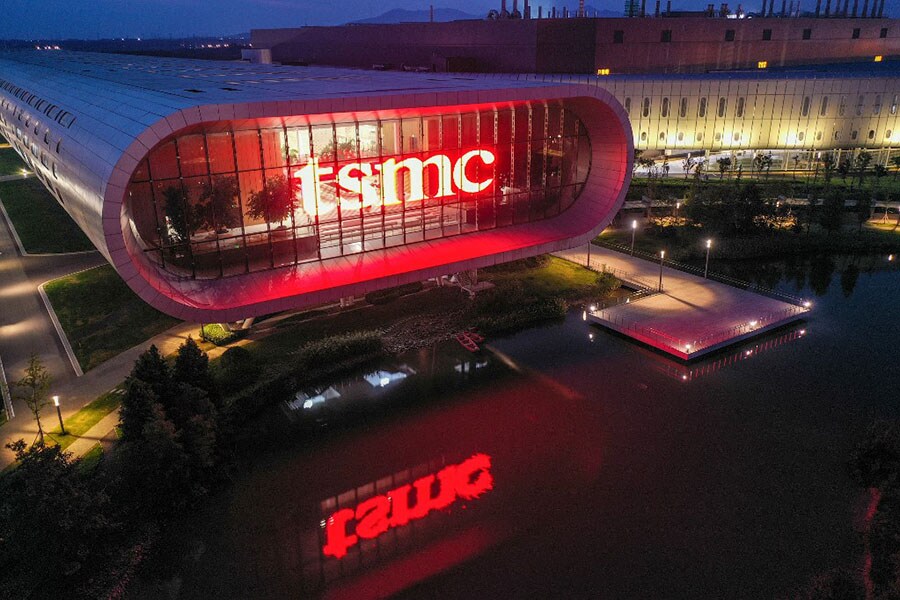 This aerial photo shows the view of a Taiwan Semiconductor Manufacturing Company (TSMC) factory in Nanjing, in China's eastern Jiangsu province. Image: AFP/China OUT

