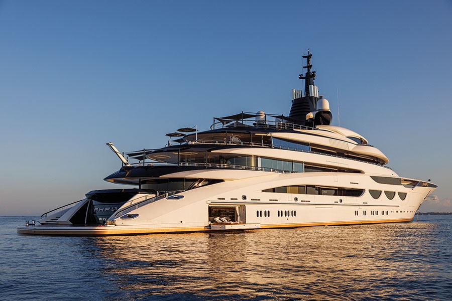 Lürssen’s 115m superyacht Ahpo was one of the largest out of the 118 on display at the Monaco Yacht Show Image: Monaco Yacht Show