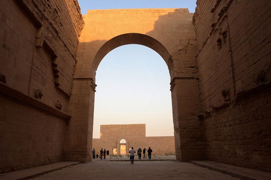 A group of tourists visit the ancient city of Hatra in northern Iraq on September 10, 2022, as local authority initiatives seek to encourage tourism and turn the page on the years of violence by the Islamic State IS group.
Image: Zaid Al-Obeidi / AFP