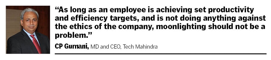 The primary concerns companies have against moonlighting is data and confidentiality breaches, and loss of productivity
Illustration: Sameer Pawar