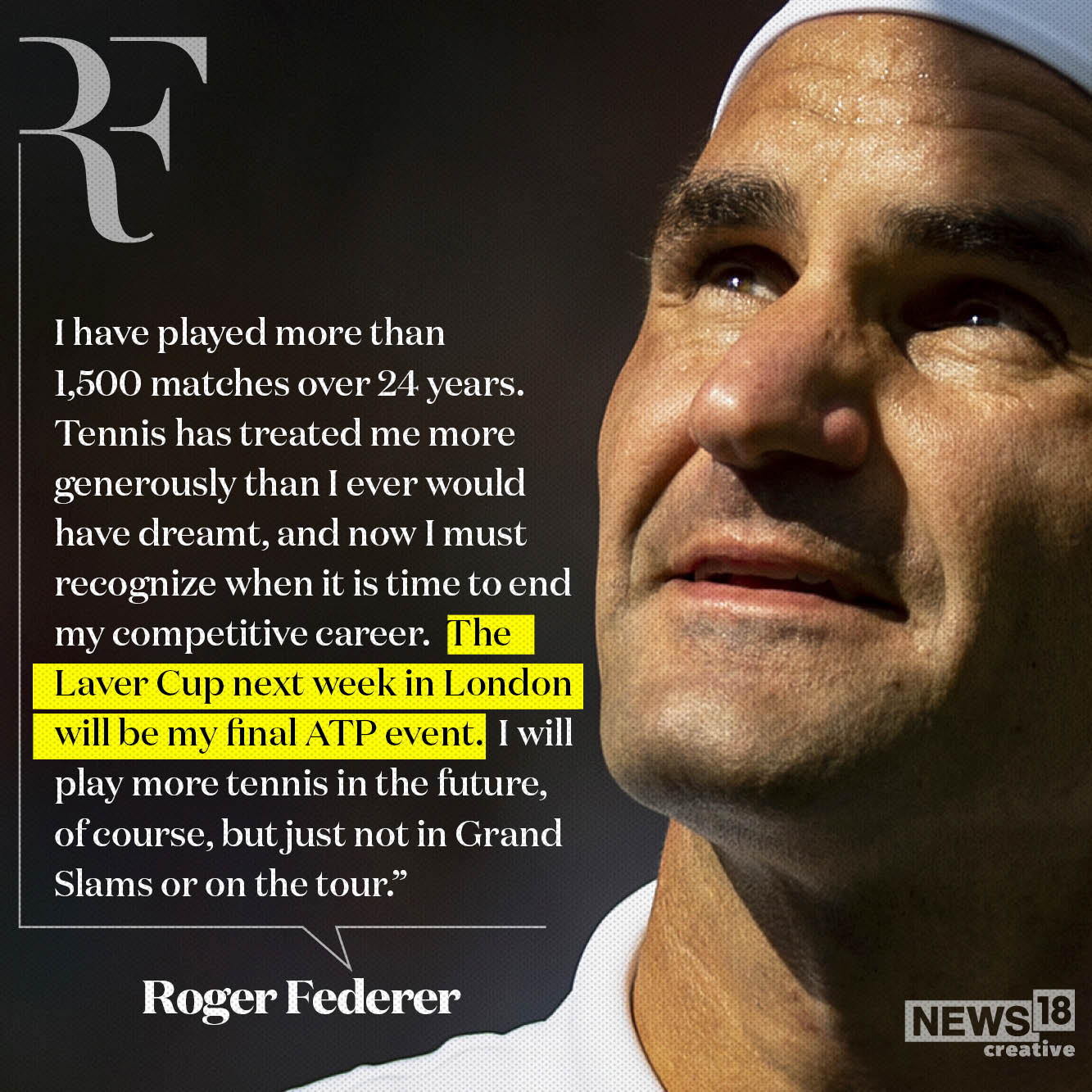 Roger Federer: The legend's journey on the tennis court in numbers