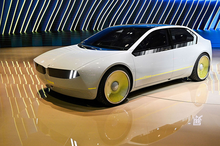 The Dee BMW concept car on display during the 20th Shanghai International Automobile Industry Exhibition in Shanghai on April 18, 2023
Image: Hector Retmal / AFP