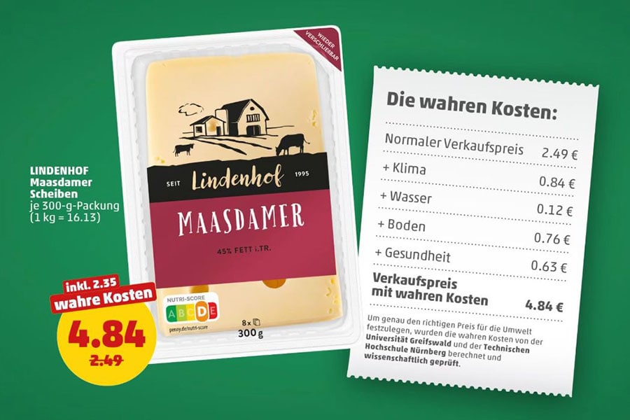 Until August 5, the Penny supermarket chain in Germany is selling a selection of products at prices that reflect their 