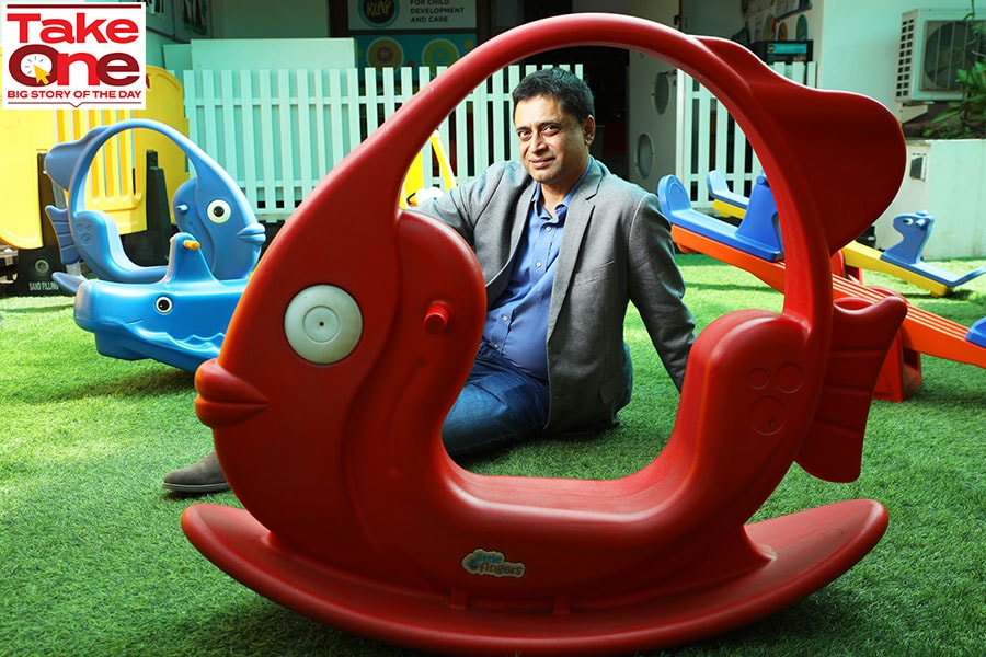 Srikanth AK, CEO, KLAY School, Posing for a portrait at the whitefeild Klay School, Bangalore.
Image: Selvaprakash Lakshmanan for Forbes India