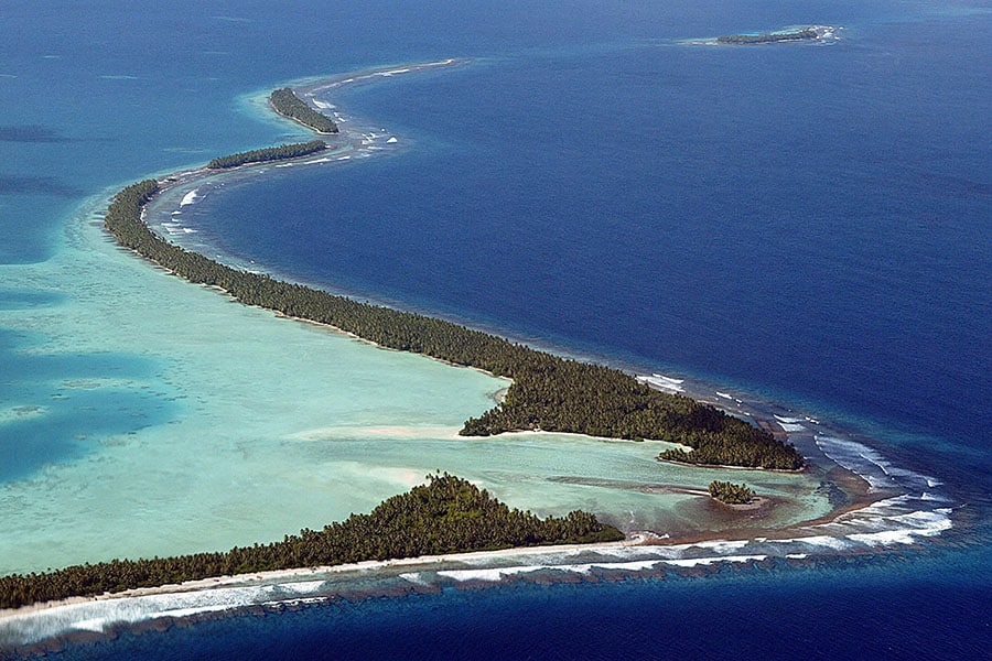 
The small Pacific island nation of Tuvalu is experiencing increasing problems of flooding and erosion.
Image: Torsten Blackwood / AFP 