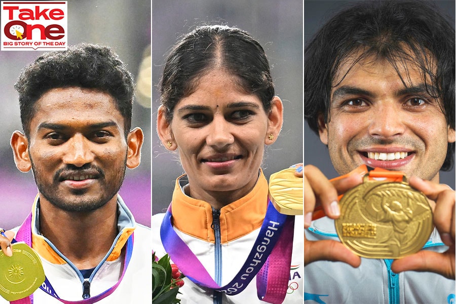 (L to R) Avinash Sable, Parul Chaudhary and Neeraj Chopra
Image: AFP