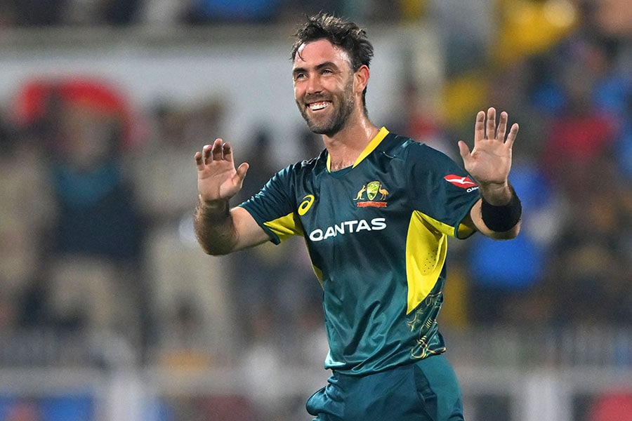 Glenn Maxwell;  Photo by Biju BORO / AFP