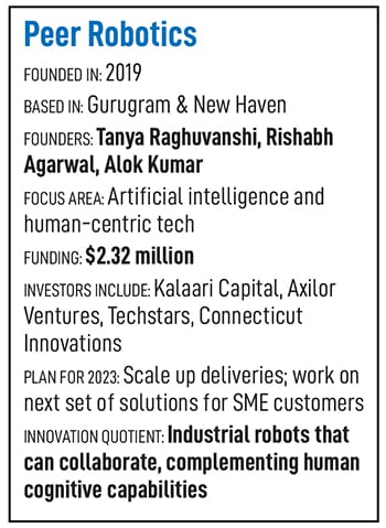 
(From left) Rishabh Agarwal, Alok Kumar, and Tanya Raghuvanshi, co-founders at Peer Robotics
Image: Amit Verma