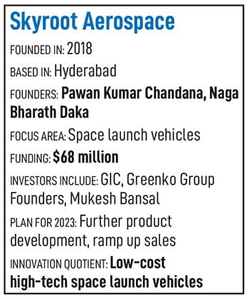 Naga Bharath Daka (left) and Pawan Kumar Chandana, co-founders, Skyroot Aerospace
Image: Chennoju Kranthi for Forbes India