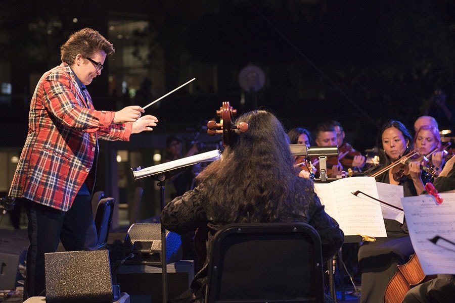 
A file photo of conductor Nora Kroll-Rosenbaum .
Image: Rodin Eckenroth/Getty Images