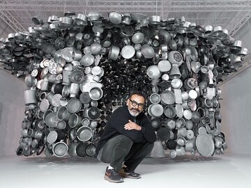 Subodh Gupta's giant utensils take over glitzy Paris store