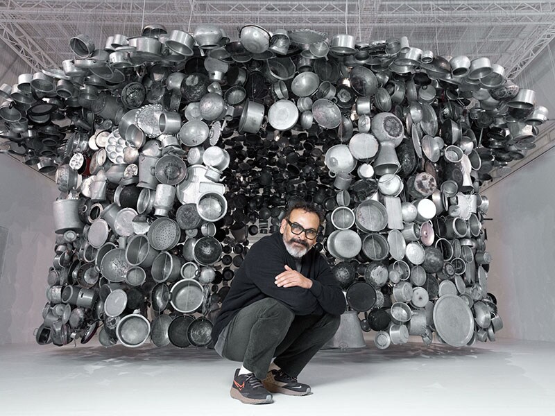 Subodh Gupta's giant utensils take over glitzy Paris store