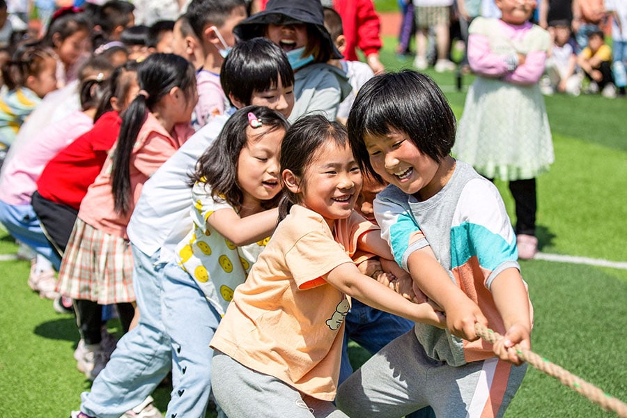 A place in a private kindergarten in China can cost anywhere between 5,000 yuan (0) and 20,000 yuan a month in Beijing, according to the Asia Society Policy Institute.
Image: STR / AFP 