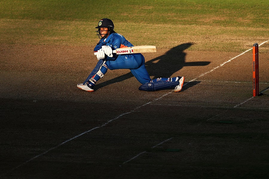 (File)  Jemimah Rodrigues of Team India plays a shot during the Cricket T20 - Gold Medal match between Team Australia and Team India on day ten of the Birmingham 2022 Commonwealth Games at Edgbaston on August 07, 2022 on the Birmingham, England.  
Image: Ryan Pierse/Getty Images 