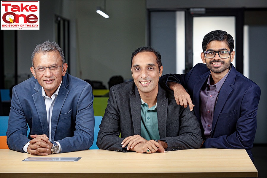 (From Left)Sameer Garde, CEO  Capillary Technologies, Aneesh Reddy and Anant Choubey, Co-founders, Capillary Technologies