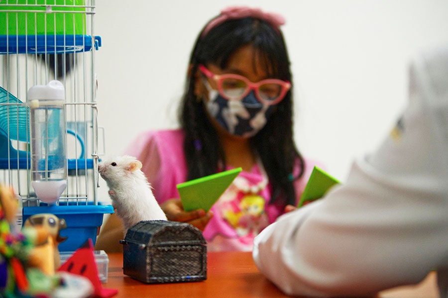 Nine-year-old Alessia Ramos has been diagnosed with attention deficit hyperactivity disorder, or ADHD.
Image: Claudio Cruz / AFP 