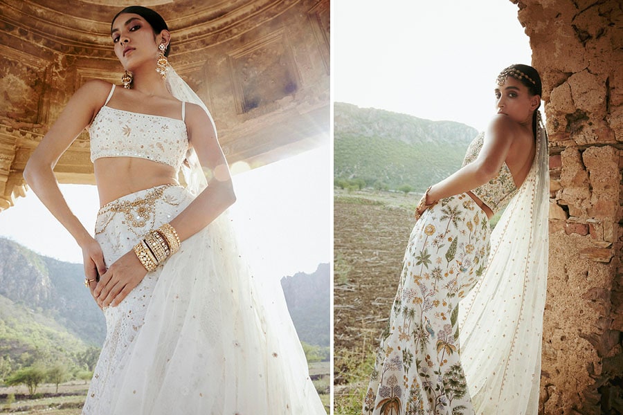 Handcrafted pieces from Anita Dongre's newest bridal collection 'There She Glows'. Image credit: Anita Dongre