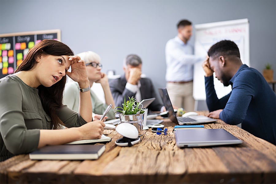 Most meetings could be replaced by a simple written document or a chat channel on Slack.
Image: Shutterstock
