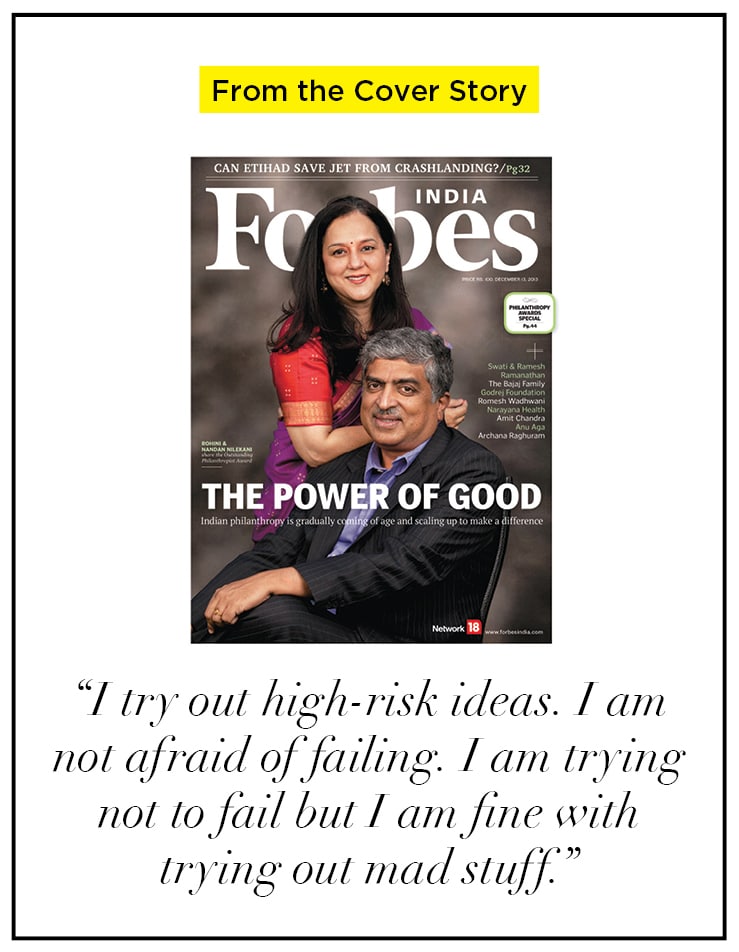 Rohini Nilekani, Chairperson of Rohini Nilekani Philanthropies and Co-founder and Director of EkStep Image: Selvaprakash Lakshmanan for Forbes India