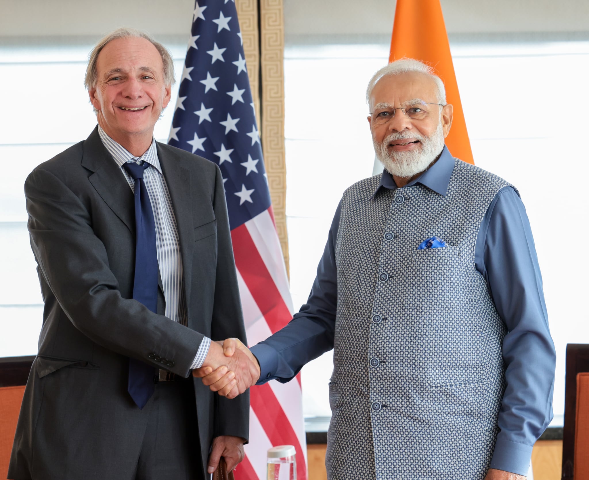 Professor Paul Romer with Prime Minister Narendra Modi; Image: Twitter