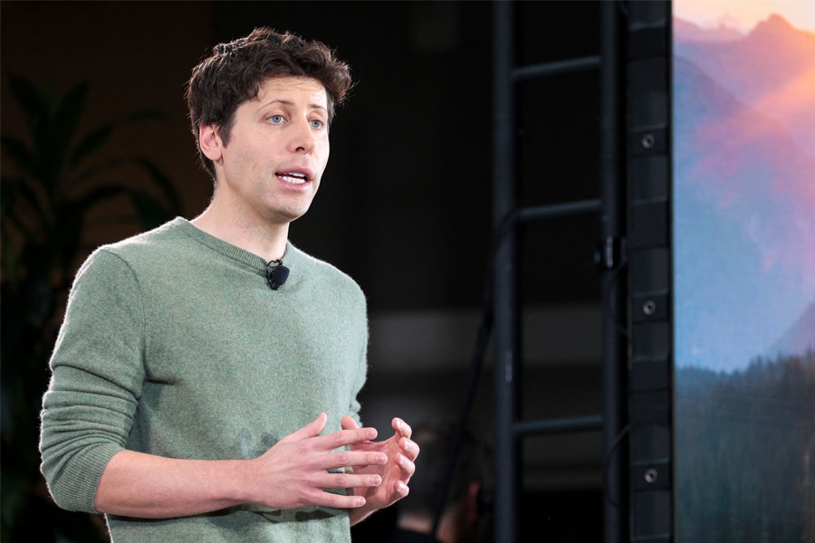 OpenAI CEO Sam Altman speaks during a keynote address announcing ChatGPT integration for Bing at Microsoft in Redmond, Washington, on February 7, 2023
Image: Jason Redmond / AFP 