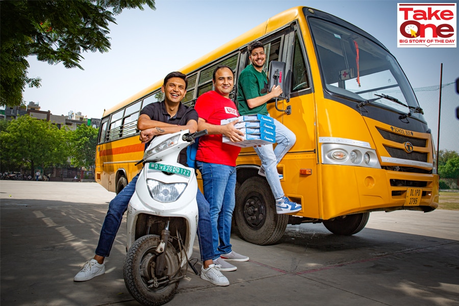 Vishal Jain, Anshul Jain and Rahul Mehra, Co-Founders of Roadcast Image: Madhu Kapparath