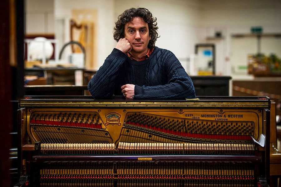 Artist and musician Tim Vincent-Smith, Co director of Painodrome, a charity centre aiming a the refurbishing and repairing pianos
Image: Andy Buchanan / AFP©