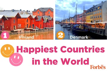 Top 20 happiest countries in the world in 2025