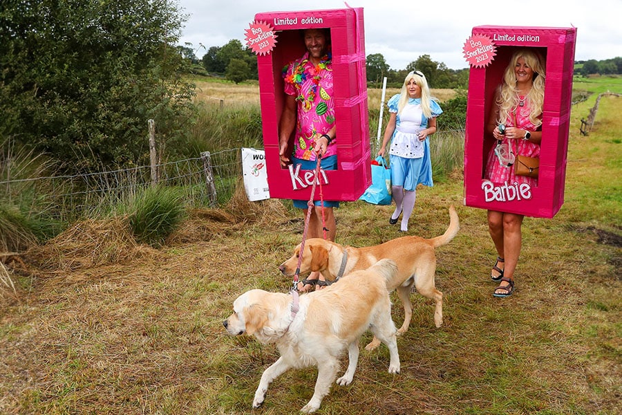 Barbie, Elon Musk and Beyoncé are among the most popular costumes for this year's Halloween festivities.
Image: Geoff Caddick / AFP