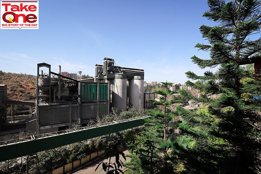 A view of the Ambuja Cements Limited plant earlier owned by Holcim and now owned by Adani Group is seen from a nearby village in Darlaghat, Solan district in the state of Himachal Pradesh, India.
Image: Reuters/Anushree Fadnavis 