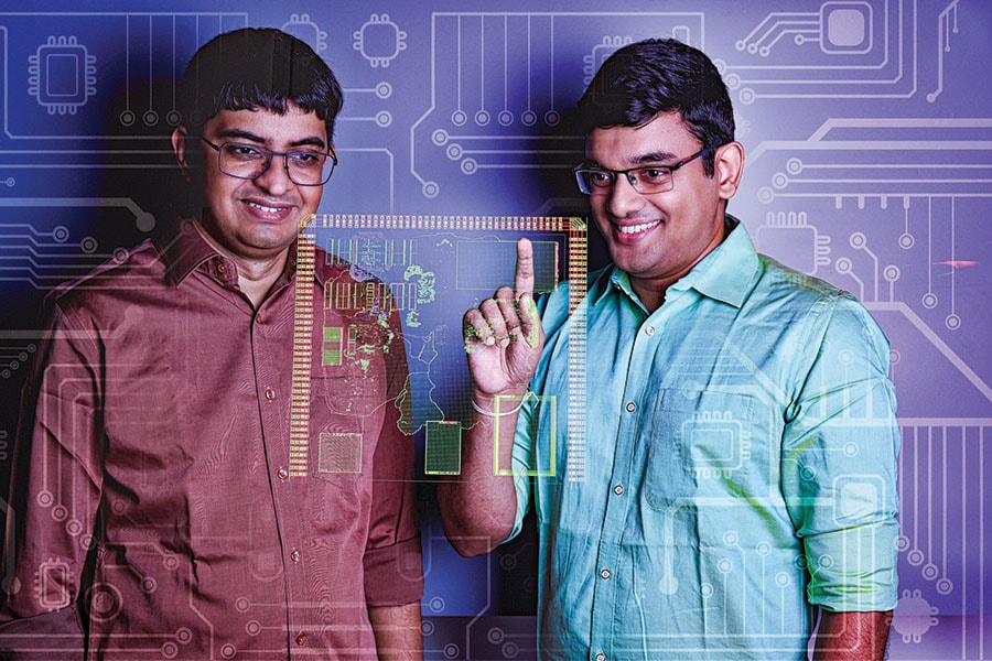 Shashwath TR (L), CEO and co-founder, along with Sharan Jagathrakshakan, co-founder, Mindgrove Technologies