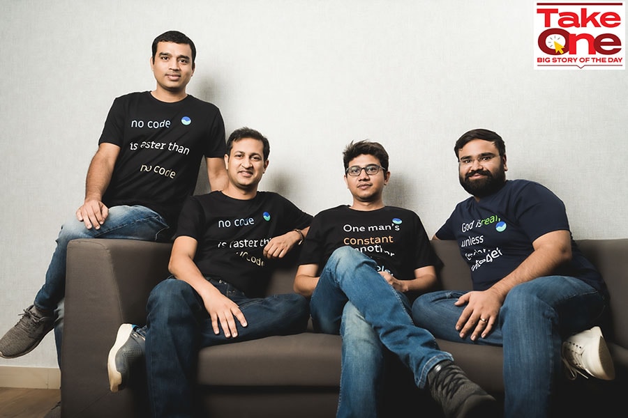 (From left) Neeraj Singh, Harsh Jain, Lalit Keshre, Ishan Bansal, co-founders, Groww.