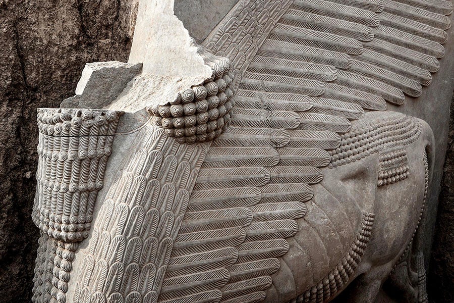 Iraq dig unearths 2,700-year-old winged sculpture largely intact