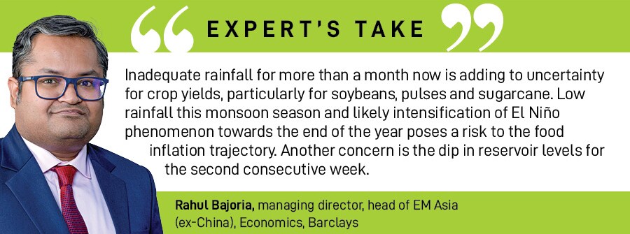 Monsoon continued to remain weak in the second week of September as dry spells continued with rains below normal.  Image: Sanjeev Kumar/Hindustan Times via Getty Images