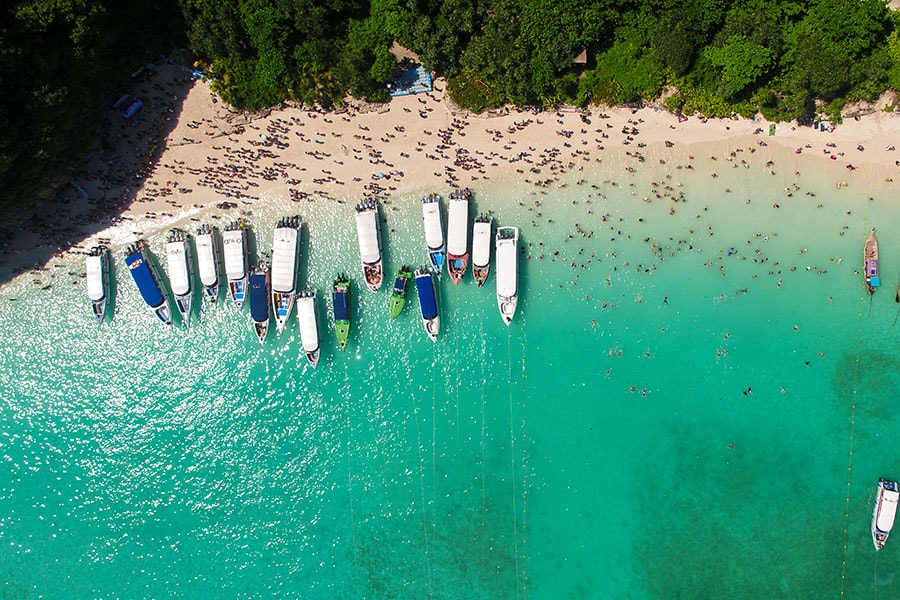 Damaged by overtourism, Koh Phi Phi's famous Maya Bay beach is closed until September 30.
Image: Shutterstock