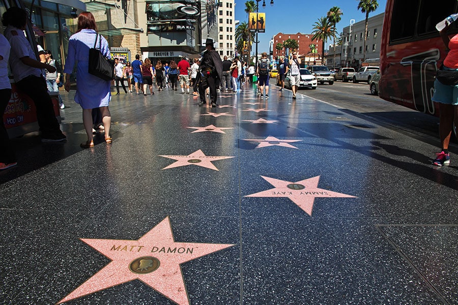 Hollywood's Walk of Fame has been ranked world's most disappointing tourist attraction.
Image: Shutterstock