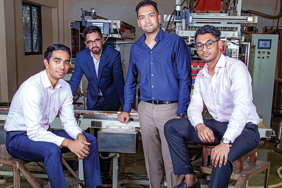 The fourth generation (from left): Achal Jain, Dhruv Jain, Saurav Jain and Harsh Jain
 Image: Subrata Biswas for Forbes India