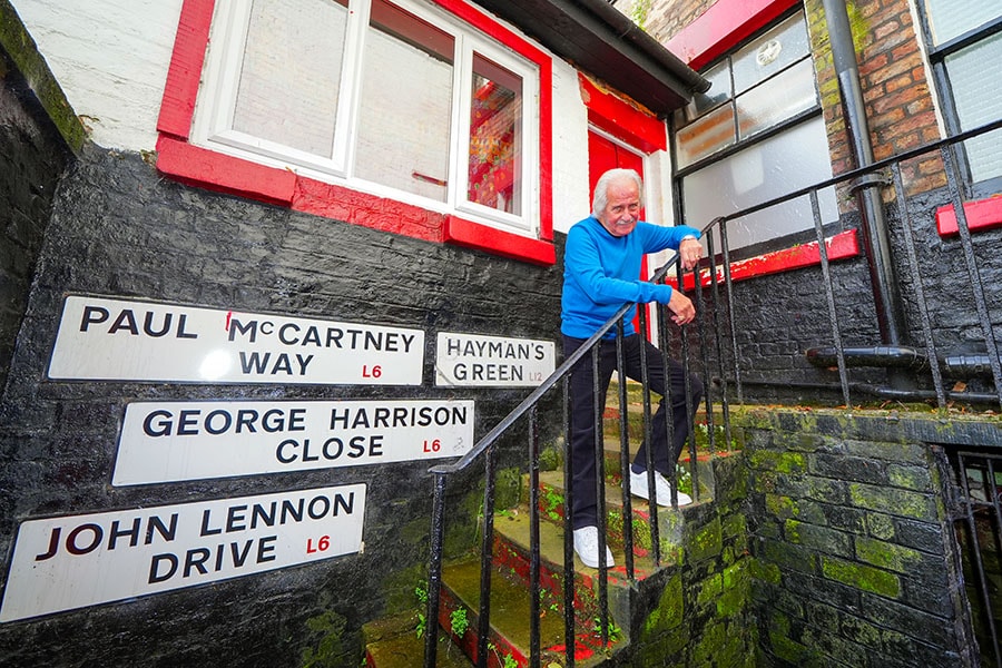 Original Beatles drummer Pete Best at 8 Hayman's Green in the Derby area of Liverpool, the location of the Casbah Club, where the Beatles started their career, which has been launched as an Airbnb. Picture date: Wednesday, August 21, 2024. Image: Peter Byrne/PA Images via Getty Images