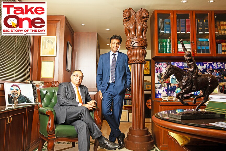 (sitting)Harry Chawla, managing partner, Luthra and Luthra and Sanjeev Kumar, partner and member management committee at Luthra and Luthra
Image: Madhu Kapparath