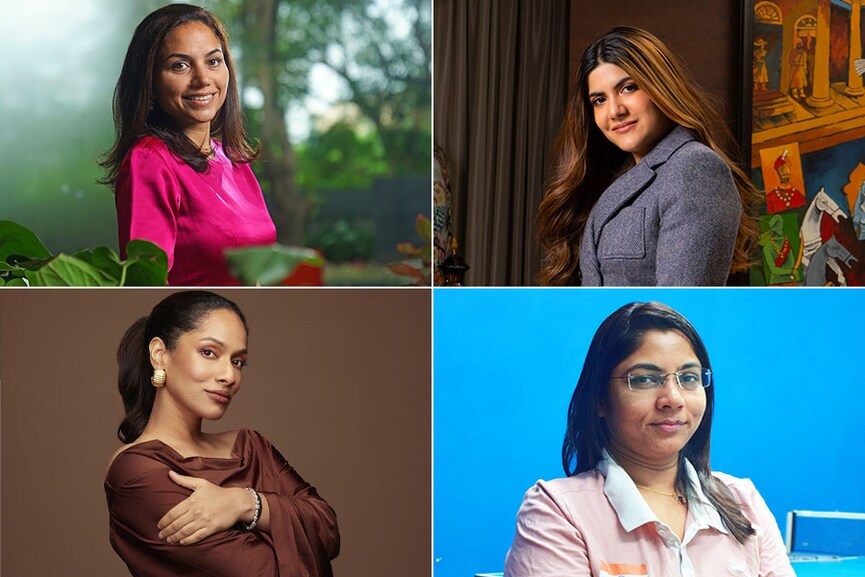 Clockwise: Nyrika Holkar, Executive director of Godrej & Boyce Mfg Co Ltd (G&B); Ananya Birla, Director of Hindalco, Grasim, Aditya Birla Fashion and Retail and Aditya Birla Management Corporation; Bhavina Patel, Tokyo Paralympics silver medallist; Masaba Gupta, fashion designer, entrepreneur, and actor.